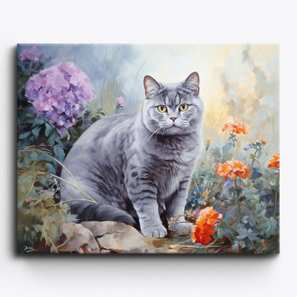 British Shorthair Garden - Paint Me Up - pbn_kit