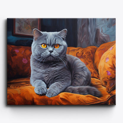 Chartreux Cat Couch - Paint Me Up - pbn_kit