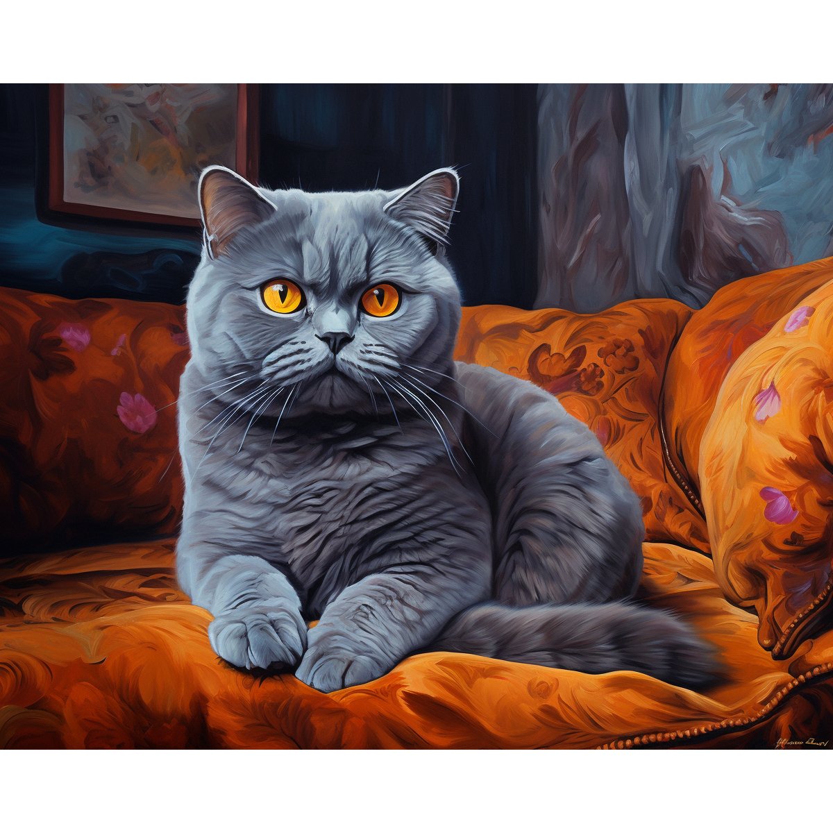 Chartreux Cat Couch - Paint Me Up - pbn_kit