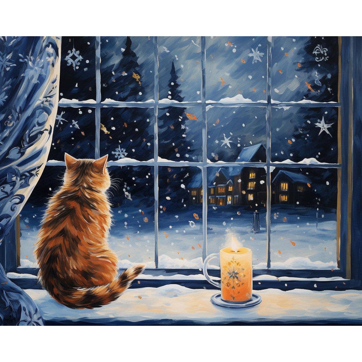 Cozy Christmas Kitten - Paint Me Up - pbn_kit