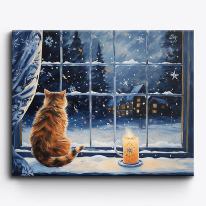 Cozy Christmas Kitten - Paint Me Up - pbn_kit