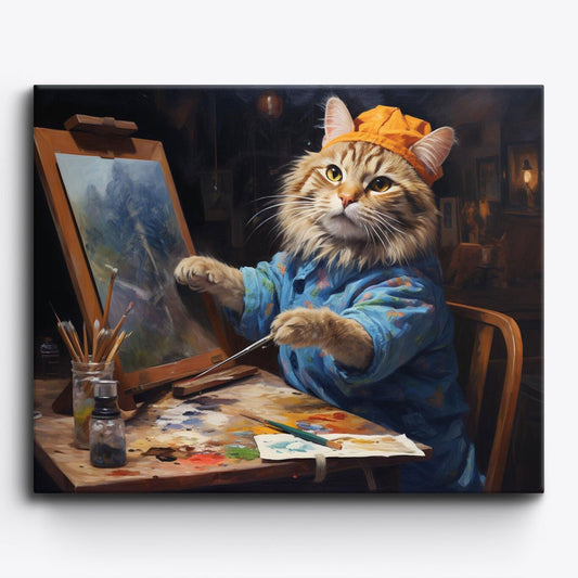 Feline Artist - Paint Me Up - pbn_kit