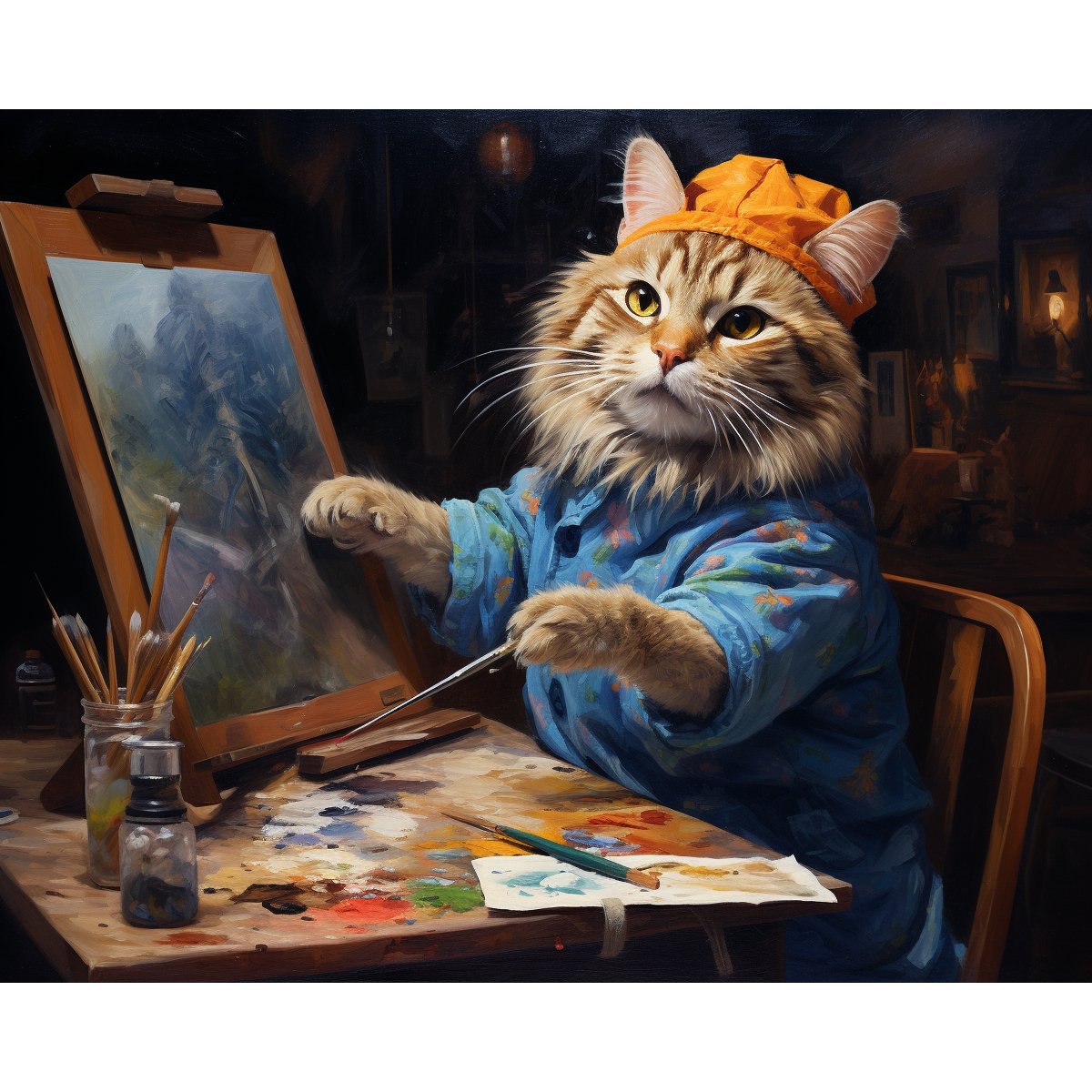 Feline Artist - Paint Me Up - pbn_kit