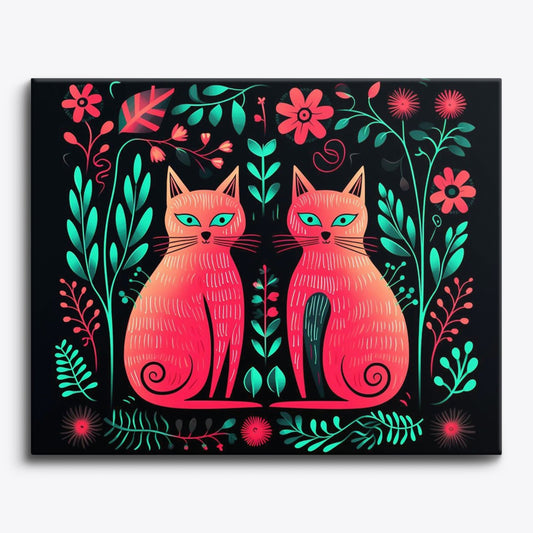 Romantic Cat Trio - Paint Me Up - pbn_kit