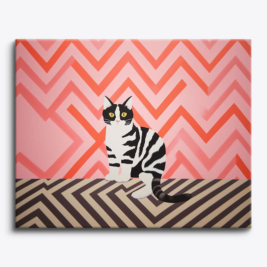 Zigzag Cat - Paint Me Up - pbn_kit