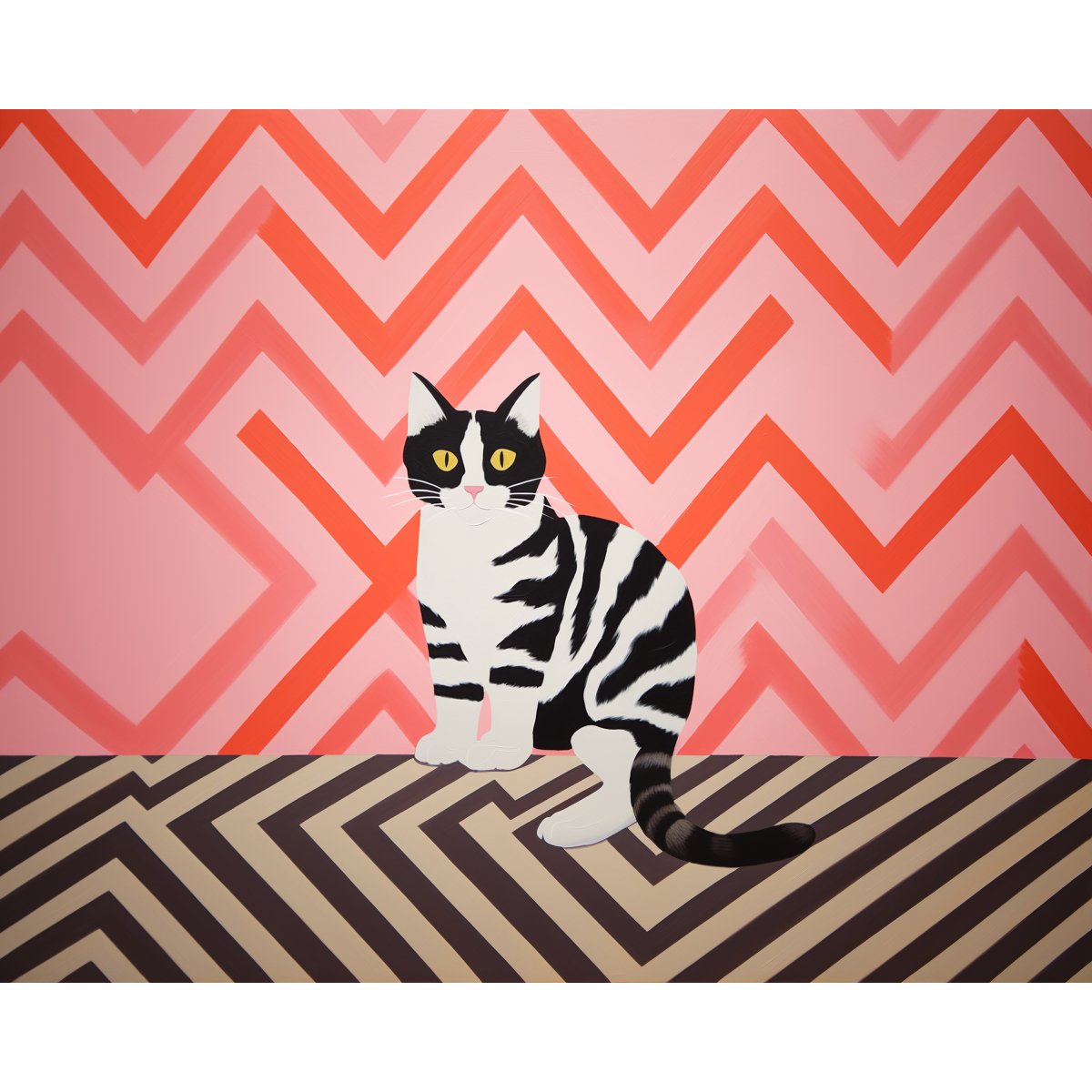 Zigzag Cat - Paint Me Up - pbn_kit